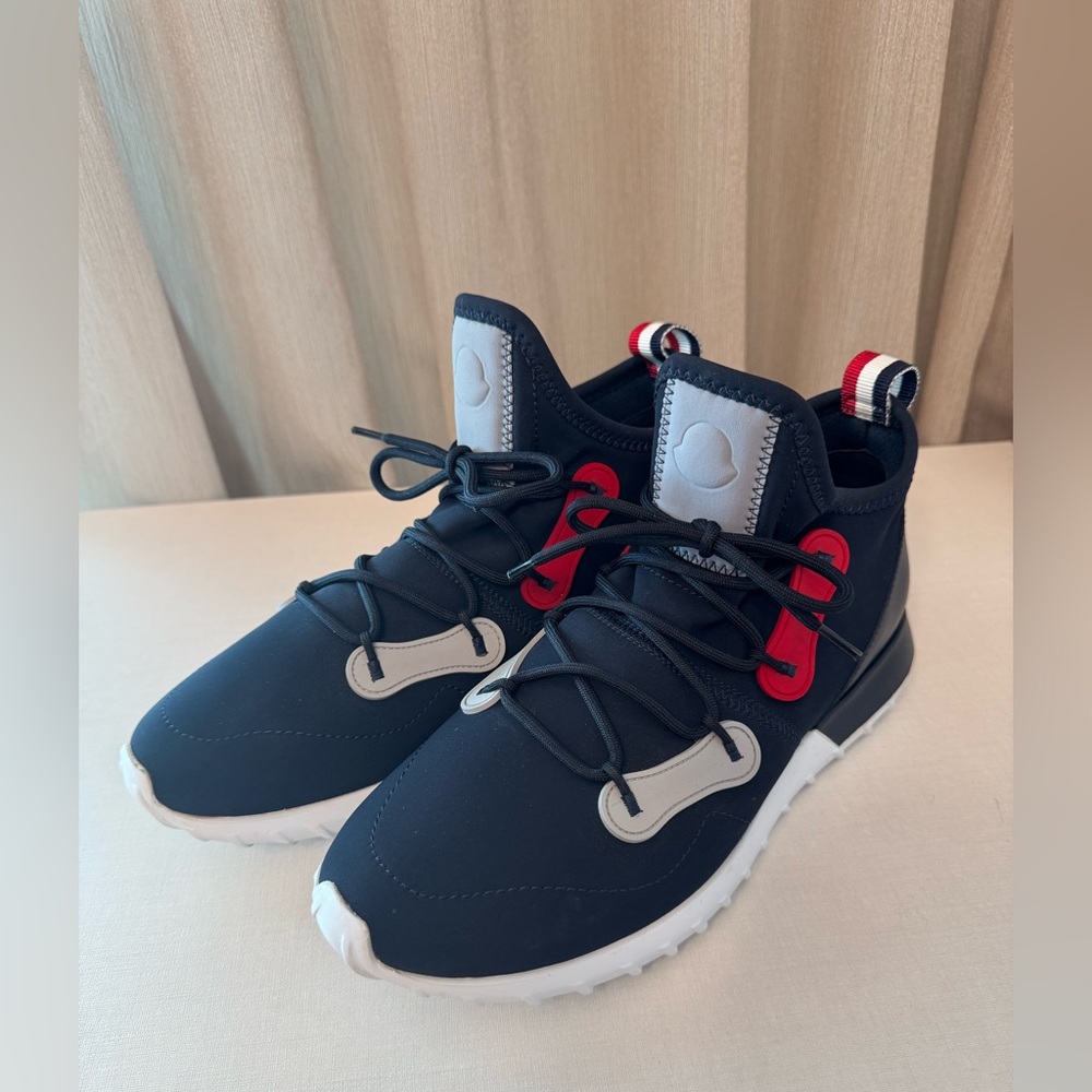 Moncler Emilien II Neoprene Sneakers – Navy/Red – Men’s Size 42 EU (9 US)